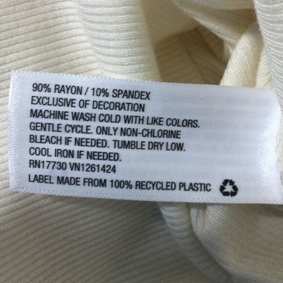 WILD FABLE XXL 2x plus cream crew long sleeve ribbed crop top shirt NWT B112 - Picture 7 of 7